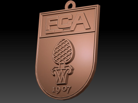 Bundesliga Augsburg keychain badge shield 3D 打印模型
