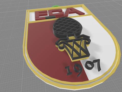 Bundesliga Augsburg keychain badge shield 3D 打印模型