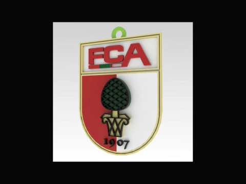 Bundesliga Augsburg keychain badge shield 3D Print Model