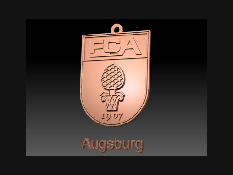 Bundesliga Augsburg keychain badge shield 3D 打印模型