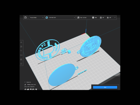 CSL Zhejiang FC Keychain Shield color printable Modello di stampa 3D