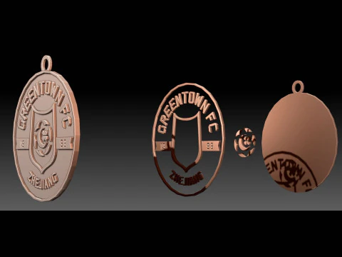 CSL Zhejiang FC Keychain Shield color printable 3D Print Model