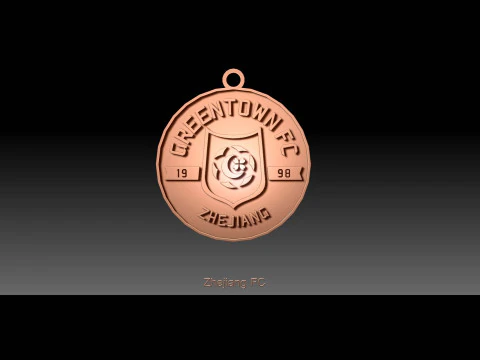 CSL Zhejiang FC Keychain Shield color printable 3D Print Model