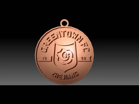 CSL Zhejiang FC Keychain Shield color printable 3D Print Model