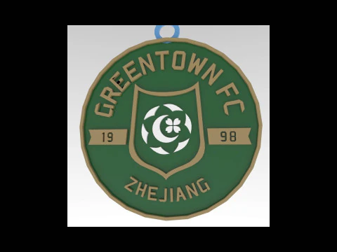 CSL Zhejiang FC Keychain Shield color printable 3D Print Model