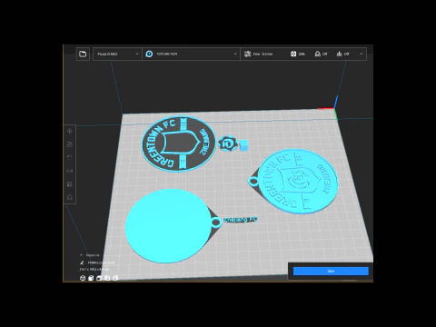 CSL Zhejiang FC Keychain Shield color printable 3D Print Model