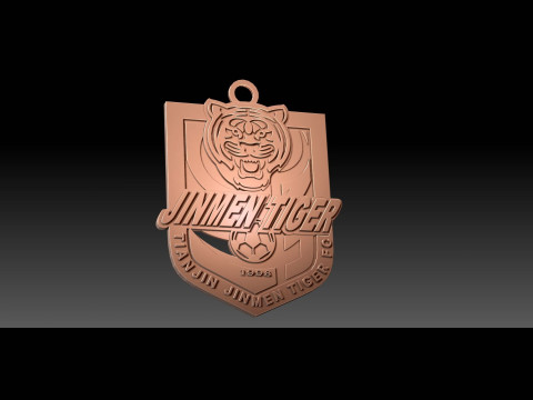 CSL Tianjin Jinmen Tiger Keychain Shield color printable Model Cetak 3D
