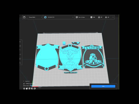 CSL Sichuan Jiuniu Keychain Shield color printable 3D Print Model