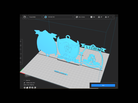 CSL Sichuan Jiuniu Keychain Shield color printable 3D Print Model