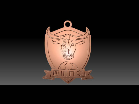 CSL Sichuan Jiuniu Keychain Shield color printable 3D Print Model