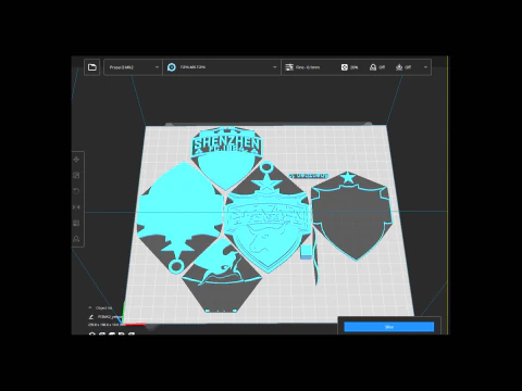 CSL Shenzhen fc Keychain Shield cor para impress&atilde;o Modelo de Impressão 3D