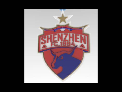 CSL Shenzhen fc Keychain Shield cor para impress&atilde;o Modelo de Impressão 3D