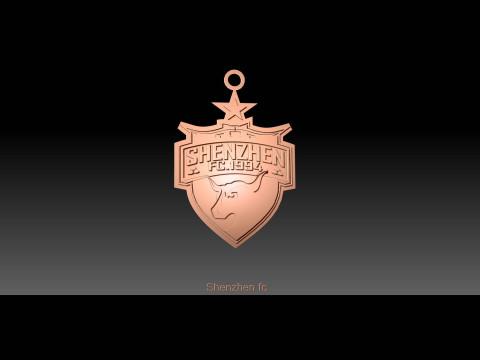CSL Shenzhen fc Keychain Shield color printable 3D Print Model
