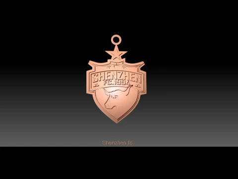 CSL Shenzhen fc Keychain Shield cor para impress&atilde;o Modelo de Impressão 3D