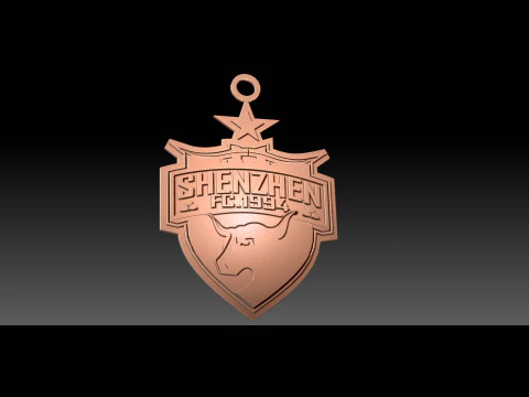 CSL Shenzhen fc Keychain Shield cor para impress&atilde;o Modelo de Impressão 3D