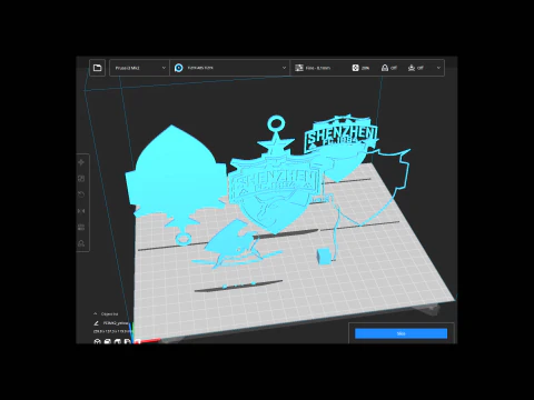 CSL Shenzhen fc Keychain Shield cor para impress&atilde;o Modelo de Impressão 3D