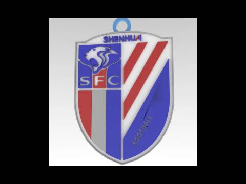 CSL Shanghai Shenhua FC Chaveiro Shield para impress&atilde;o em cores Modelo de Impressão 3D