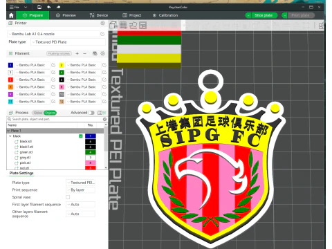 Warna Perisai Gantungan Kunci Pelabuhan Shanghai CSL dapat dicetak Model Cetak 3D