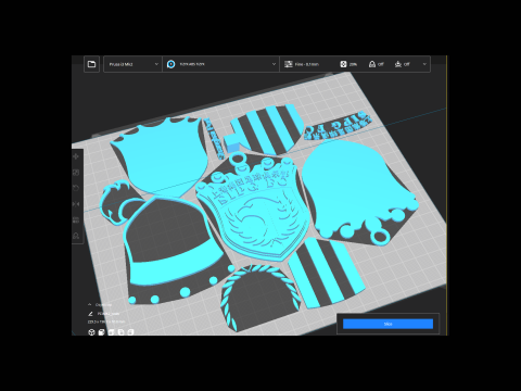 CSL Shanghai Port Keychain Shield color printable 3D प्रिंट मॉडल