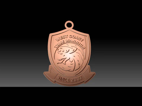 CSL Qingdao West Coast Keychain Shield color printable 3D Print Model