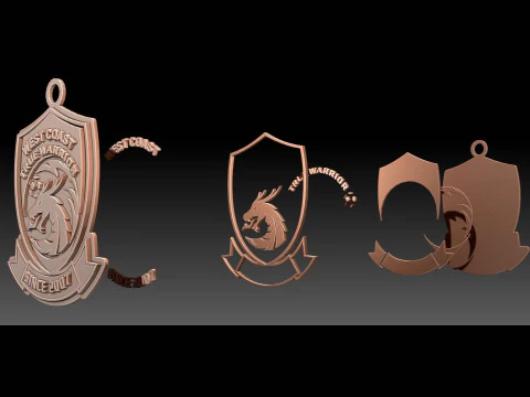 CSL Qingdao West Coast Keychain Shield color printable 3D Print Model