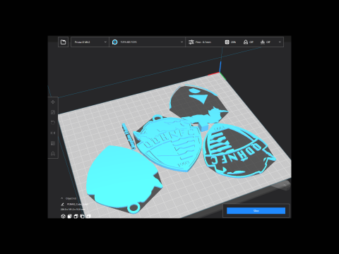 CSL Qingdao Hainiu Keychain Shield color printable 3D Print Model
