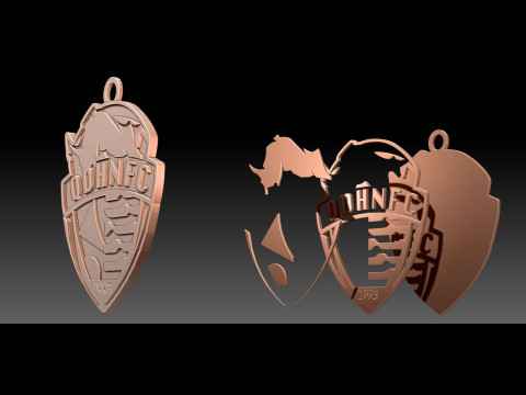 CSL Qingdao Hainiu Keychain Shield color printable 3D Print Model
