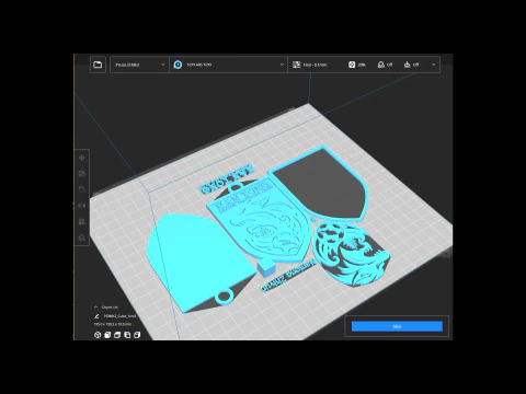 CSL Nantong Zhiyun Chaveiro Escudo colorido para impress&atilde;o Modelo de Impressão 3D