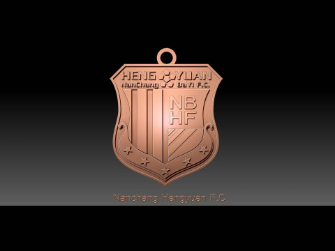 CSL Nanchang Hengyuan FC Keychain Shield color printable 3D Print Model