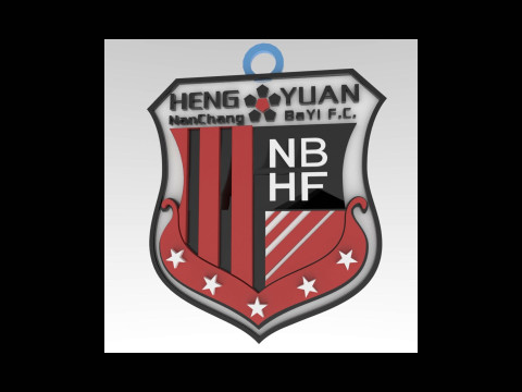 CSL Nanchang Hengyuan FC Keychain Shield color printable 3D Print Model