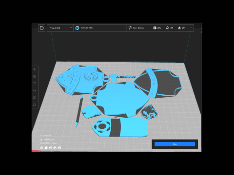 CSL Meizhou Hakka Keychain Shield color printable 3Dプリントモデル