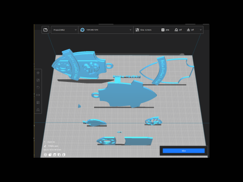CSL Meizhou Hakka Keychain Shield color printable 3Dプリントモデル