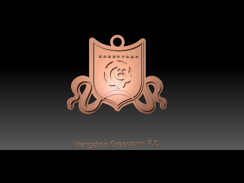 CSL Hangzhou Greentown FC Keychain Shield color printable Modello di stampa 3D