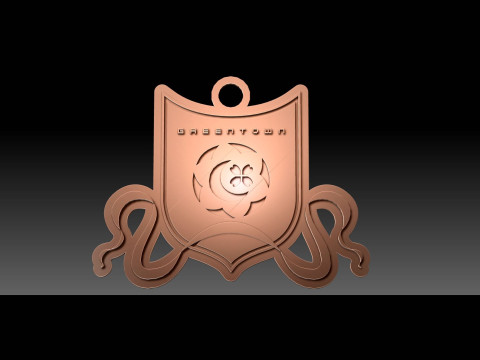 CSL Hangzhou Greentown FC Keychain Shield color printable Modello di stampa 3D