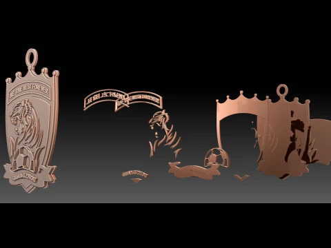 CSL Guangzhou Evergrande FC Keychain Shield color printable 3D Print Model