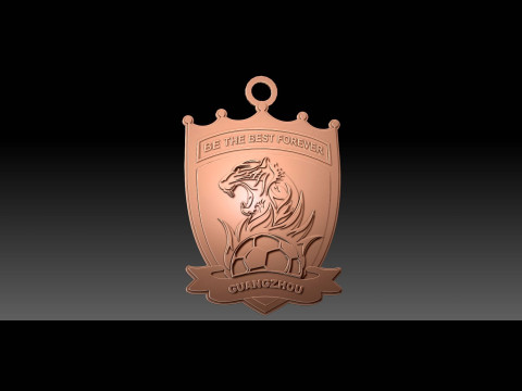 CSL Guangzhou Evergrande FC Keychain Shield color printable Modèles 3D en vedette