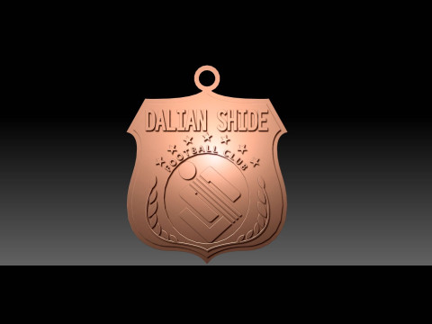 CSL Dalian Pro Aerbin FC Keychain Shield color printable 3D Baskı Modeli