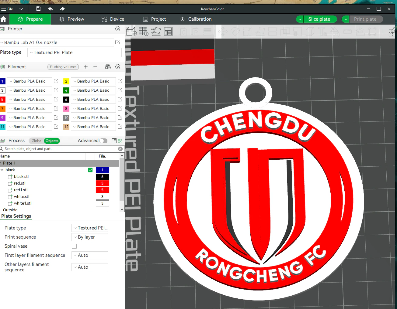 CSL Chengdu Rongcheng Keychain Shield color printable 3D Print Model .c4d .max .obj .3ds .fbx .stl .blend 
