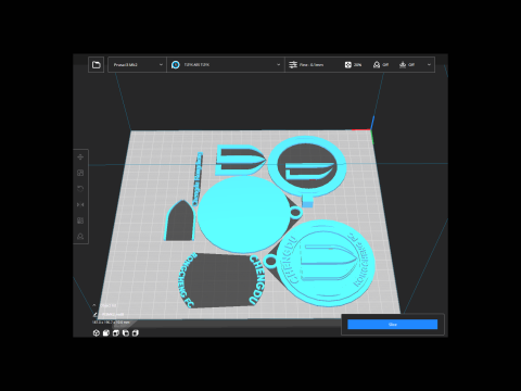CSL Chengdu Rongcheng Keychain Shield color printable 3D Baskı Modeli