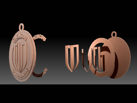 CSL Chengdu Rongcheng Keychain Shield color printable 3D Baskı Modeli