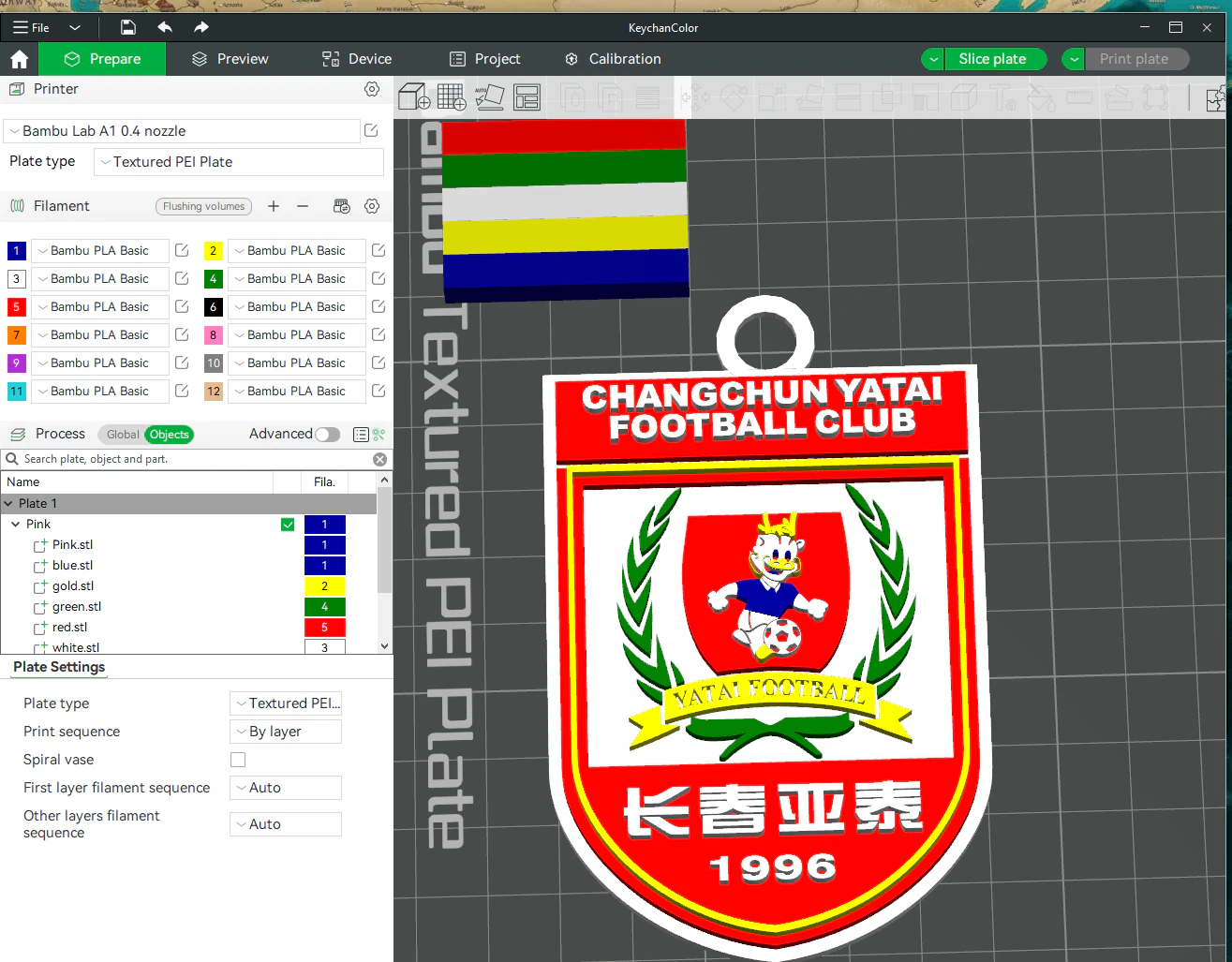 CSL Changchun Yatai Keychain Shield color printable 3D Print Model .c4d .max .obj .3ds .fbx .stl .blend