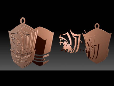 CSL Cangzhou Mighty Lions Keychain Shield color printable Modelo de Impressão 3D