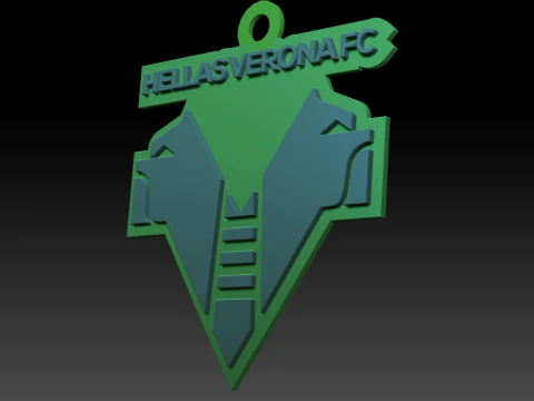 Italy Serie A Verona Keychain shield color printable and renderable 3D Print Model