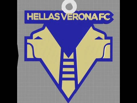 Italy Serie A Verona Keychain shield color printable and renderable 3D Print Model
