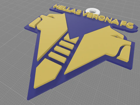 Italy Serie A Verona Keychain shield color printable and renderable 3D Print Model