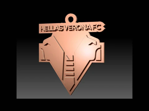 Italy Serie A Verona Keychain shield color printable and renderable 3D Print Model