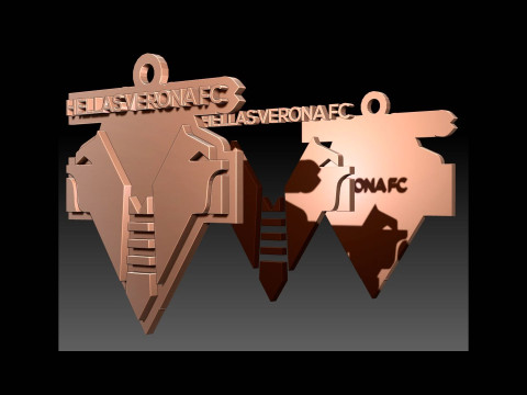 Italy Serie A Verona Keychain shield color printable and renderable Modèles 3D en vedette