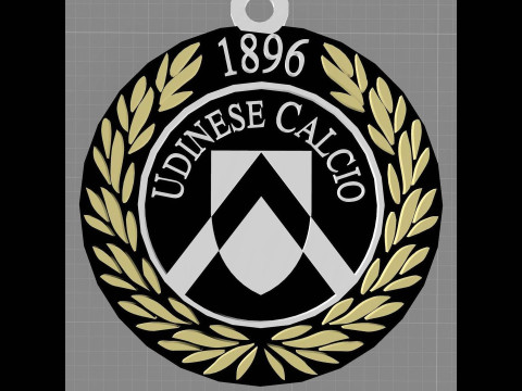 Italy Serie A Udinese Keychain shield color printable and renderable 3D Print Model