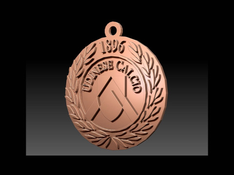 Italy Serie A Udinese Keychain shield color printable and renderable 3D Print Model