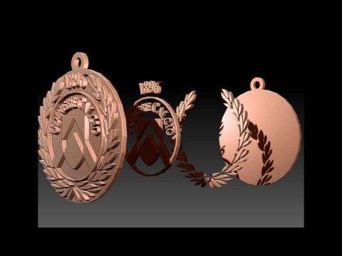 Italy Serie A Udinese Keychain shield color printable and renderable 3D Print Model